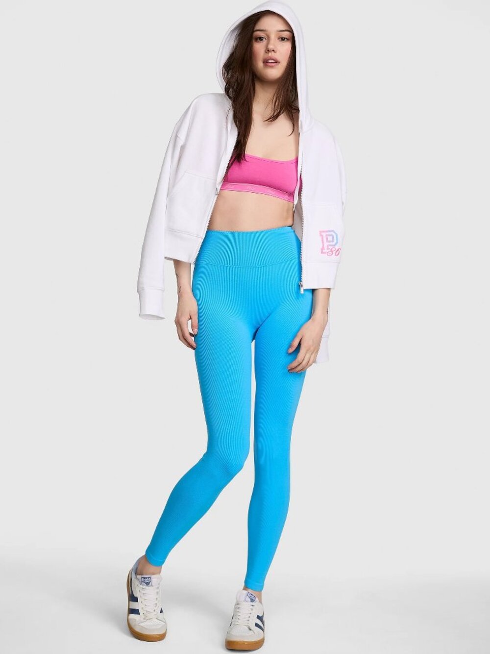 PINK Victoria's Secret Softest Seamless Ribbed Leggings Sz Med Short Athleisure